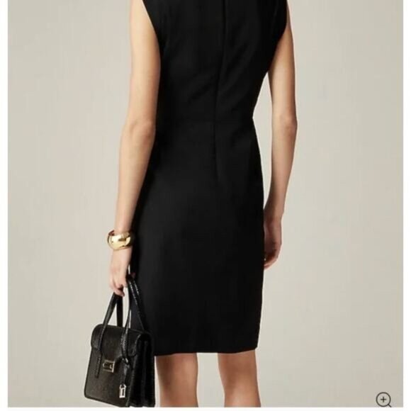J. Crew New Resume Dress in Italian Wool Blend Size 2 Black Sheath Workwear New - Picture 3 of 12
